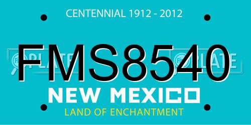 FMS8540 New Mexico License Plate