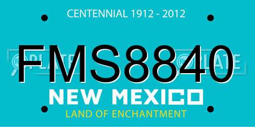 FMS8840 New Mexico License Plate
