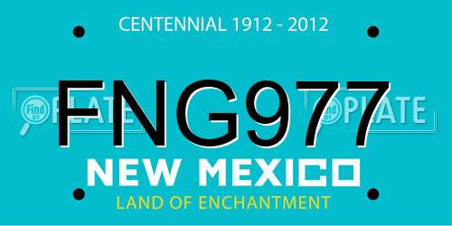 FNG977 New Mexico License Plate