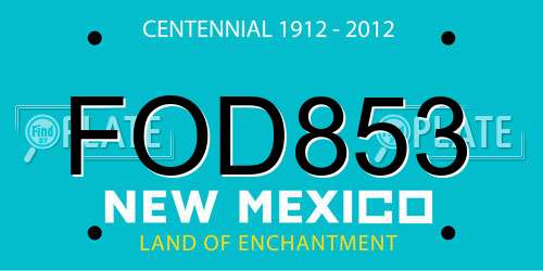 FOD853 New Mexico License Plate