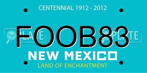 FOOB83 New Mexico License Plate