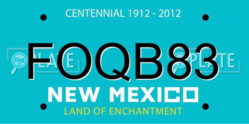 FOQB83 New Mexico License Plate