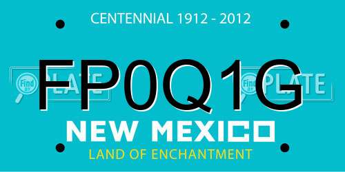 FP0Q1G New Mexico License Plate