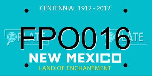 FPO016 New Mexico License Plate