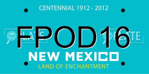 FPOD16 New Mexico License Plate