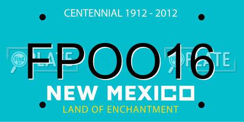 FPOO16 New Mexico License Plate