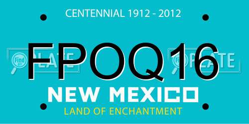 FPOQ16 New Mexico License Plate