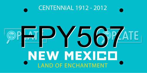 FPY567 New Mexico License Plate