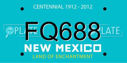 FQ688 New Mexico License Plate