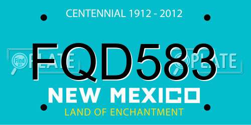 FQD583 New Mexico License Plate