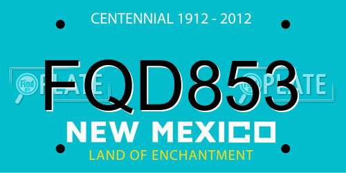 FQD853 New Mexico License Plate