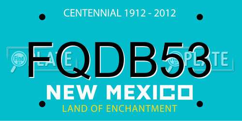 FQDB53 New Mexico License Plate