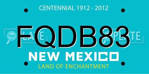 FQDB83 New Mexico License Plate