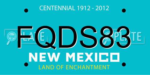 FQDS83 New Mexico License Plate