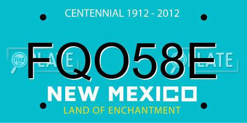 FQO58E New Mexico License Plate