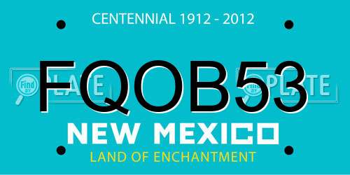 FQOB53 New Mexico License Plate