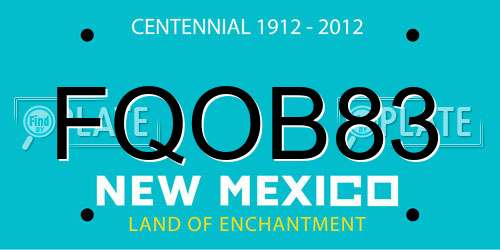 FQOB83 New Mexico License Plate