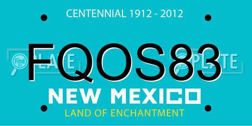 FQOS83 New Mexico License Plate