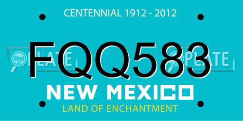 FQQ583 New Mexico License Plate