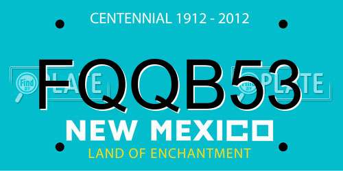 FQQB53 New Mexico License Plate