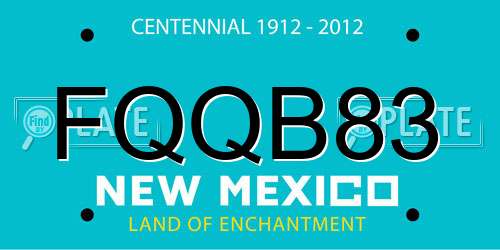 FQQB83 New Mexico License Plate