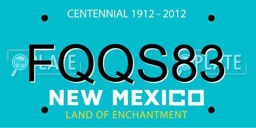 FQQS83 New Mexico License Plate