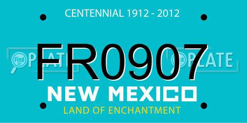 FR0907 New Mexico License Plate