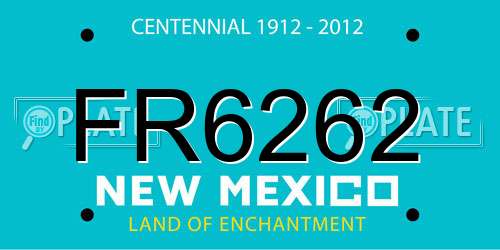 FR6262 New Mexico License Plate
