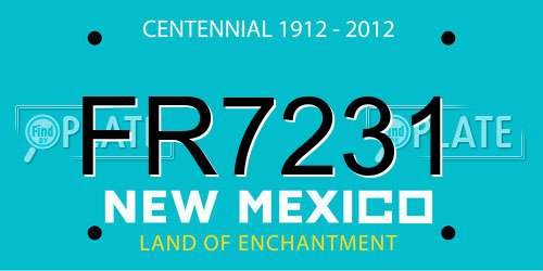 FR7231 New Mexico License Plate