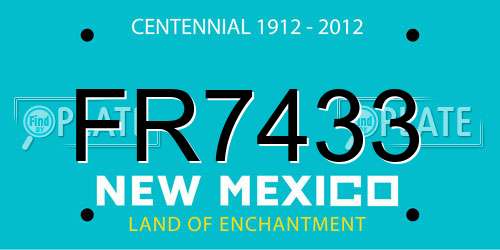 FR7433 New Mexico License Plate