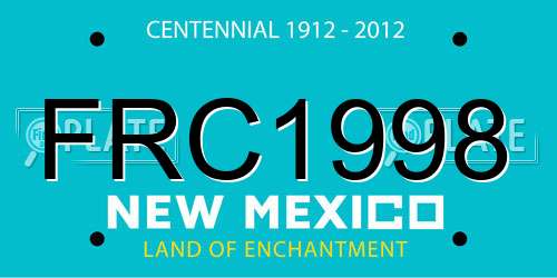 FRC1998 New Mexico License Plate