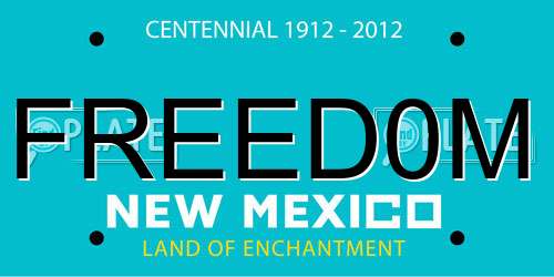 FREED0M New Mexico License Plate