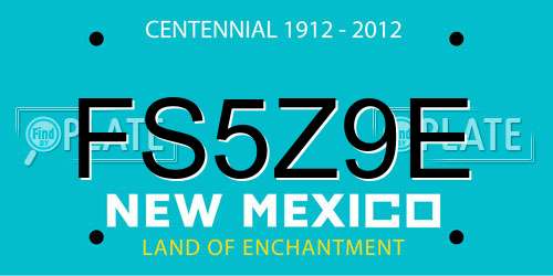 FS5Z9E New Mexico License Plate