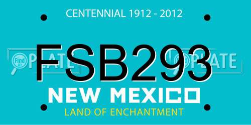 FSB293 New Mexico License Plate