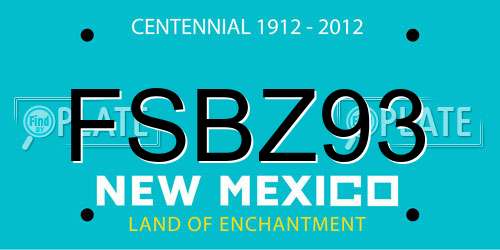 FSBZ93 New Mexico License Plate