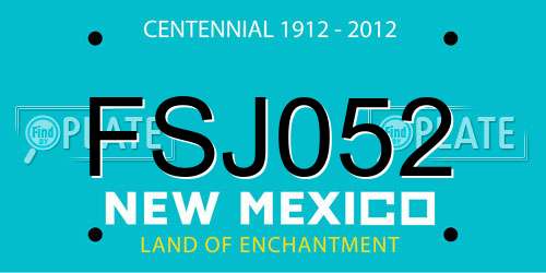 FSJ052 New Mexico License Plate