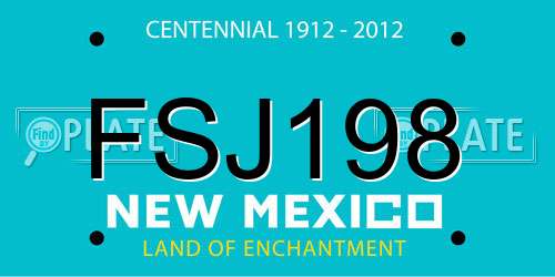 FSJ198 New Mexico License Plate
