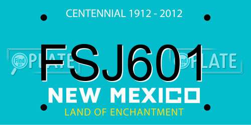 FSJ601 New Mexico License Plate
