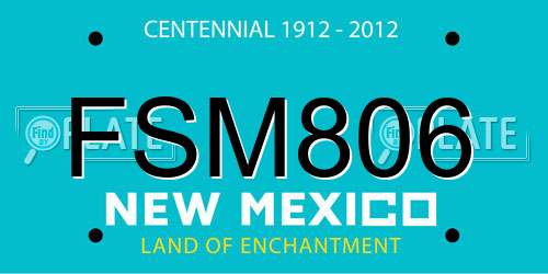 FSM806 New Mexico License Plate