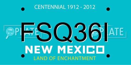 FSQ36I New Mexico License Plate