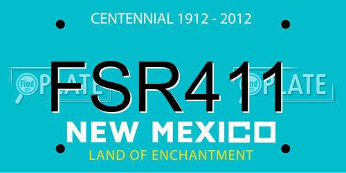FSR411 New Mexico License Plate