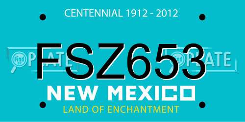 FSZ653 New Mexico License Plate
