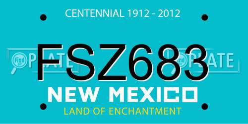 FSZ683 New Mexico License Plate