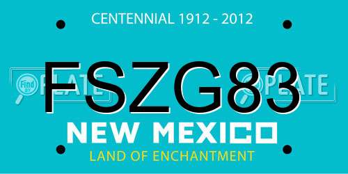FSZG83 New Mexico License Plate