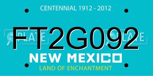 FT2G092 New Mexico License Plate
