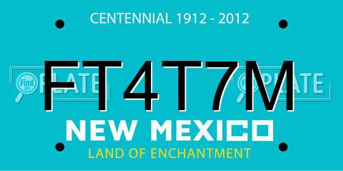 FT4T7M New Mexico License Plate