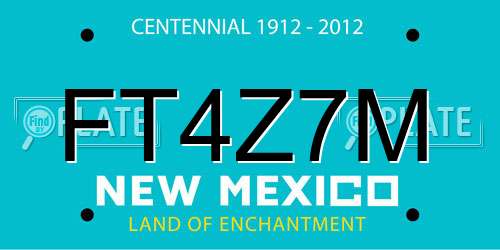 FT4Z7M New Mexico License Plate