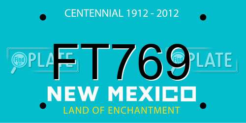 FT769 New Mexico License Plate