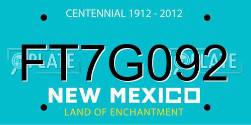 FT7G092 New Mexico License Plate