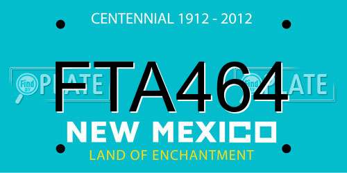 FTA464 New Mexico License Plate
